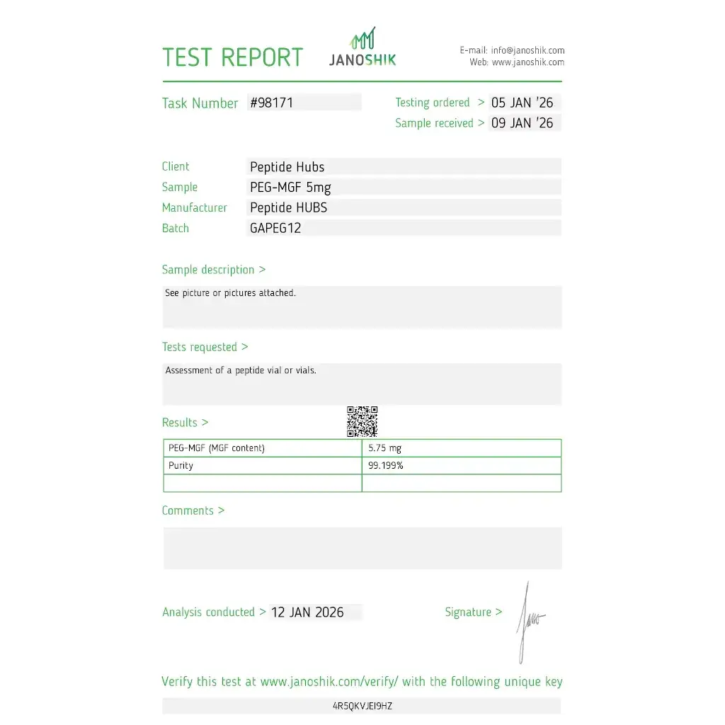 peg-mgf result of laboratory test