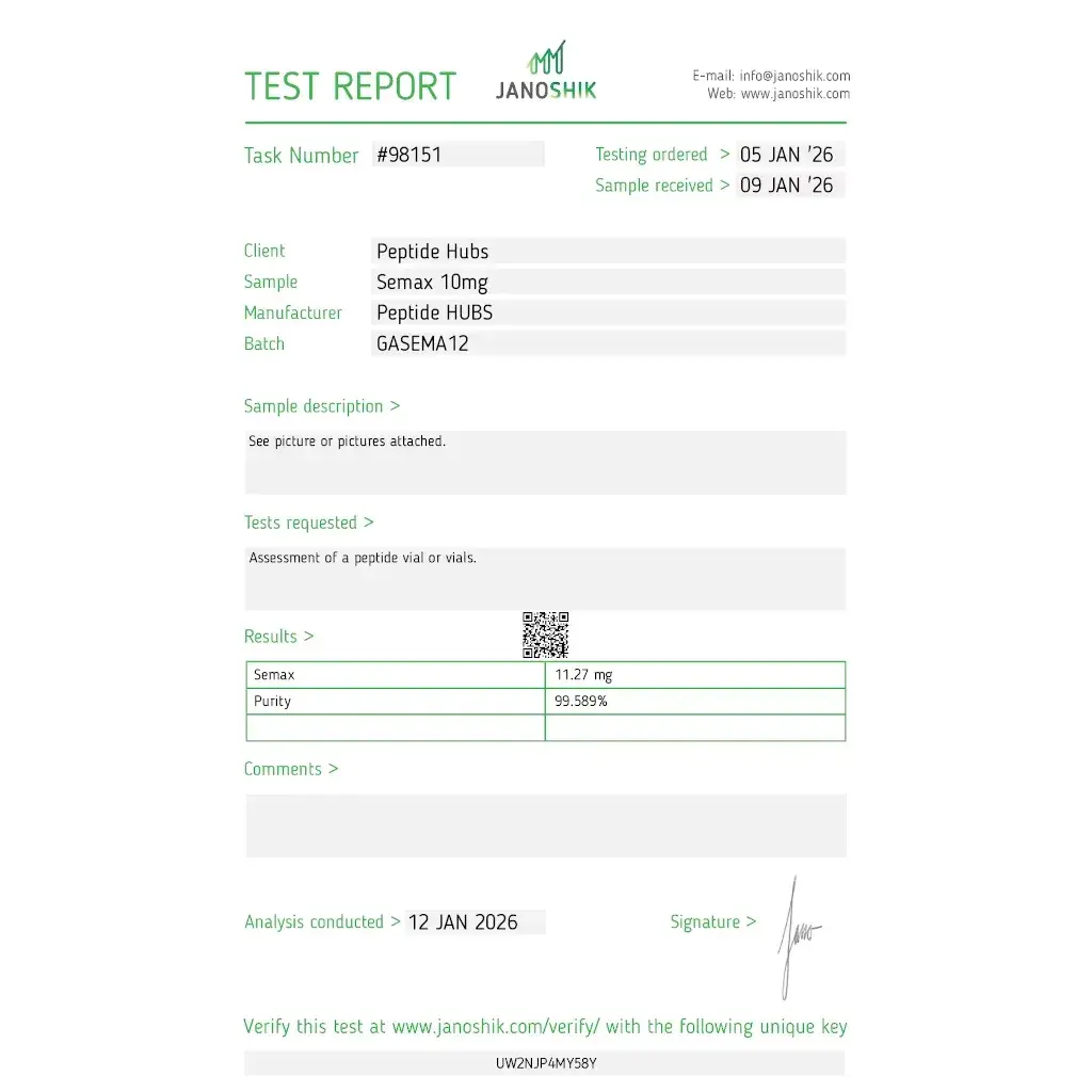 semax result of laboratory test
